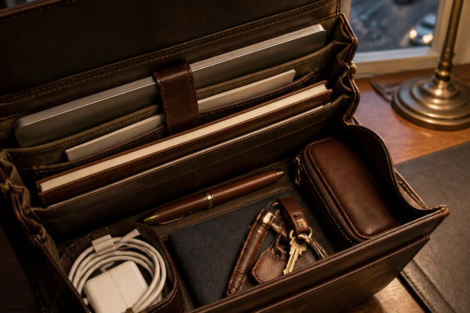 Cartable en cuir : le plan d'organisation pour le bureau