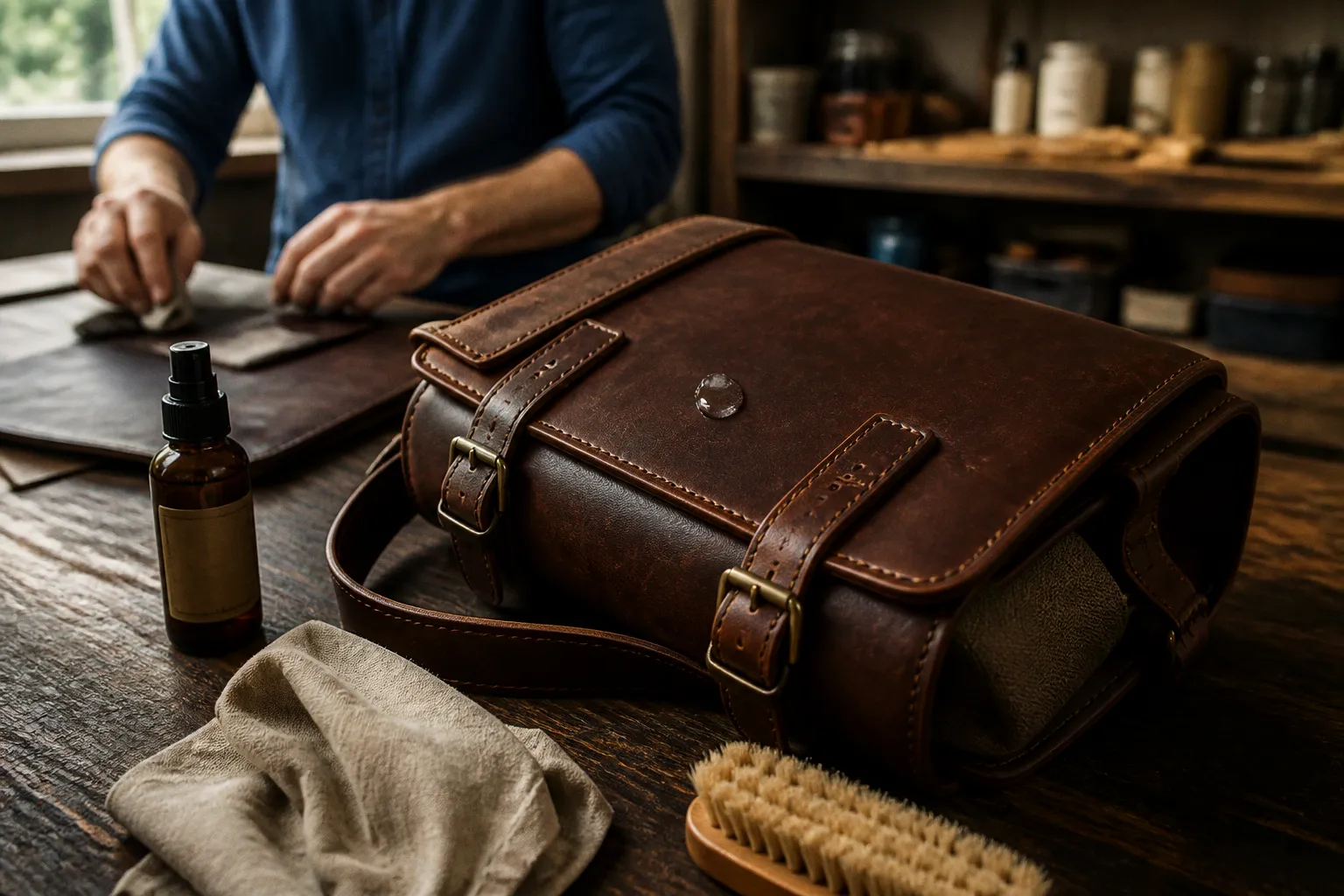 Imperméabilisation d'un sac photo en cuir : projet pas à pas
