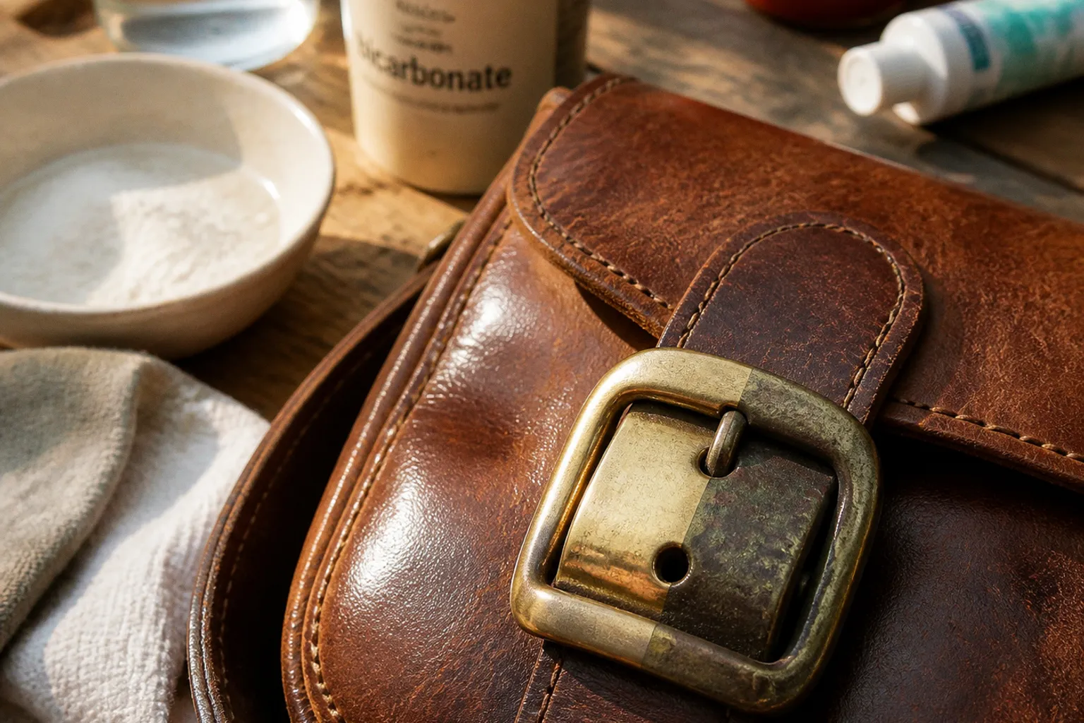Laiton oxydé sur un sac vintage : le nettoyage express