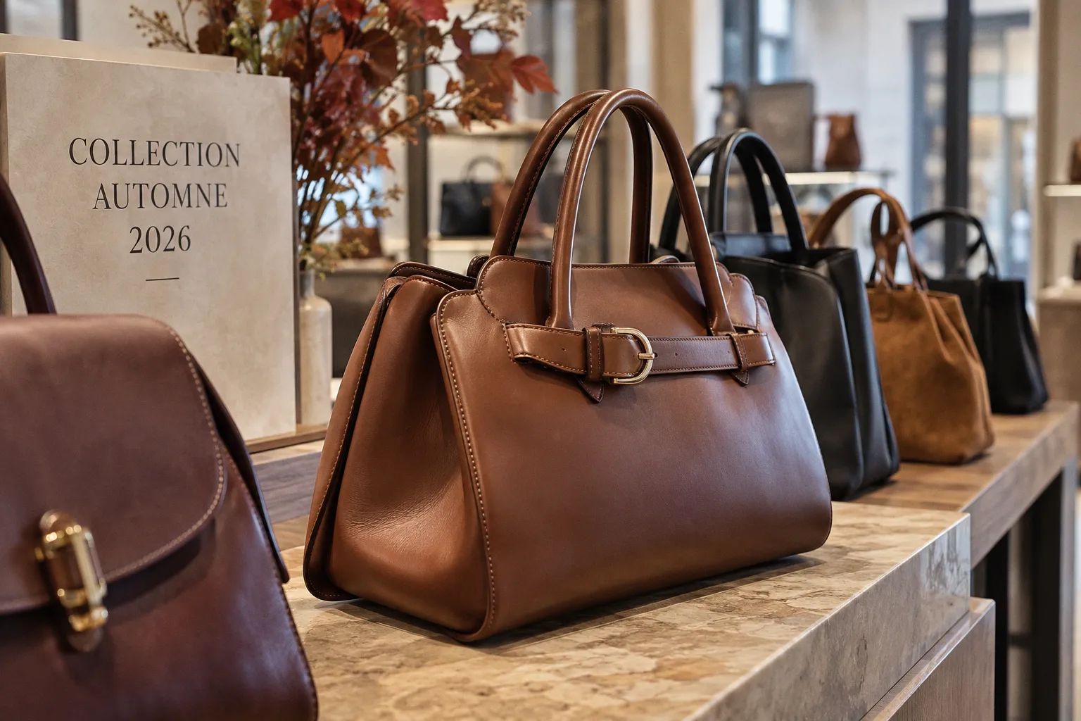 Lancement des collections de maroquinerie d'automne 2026 : les nouvelles formes de sacs de luxe en boutique