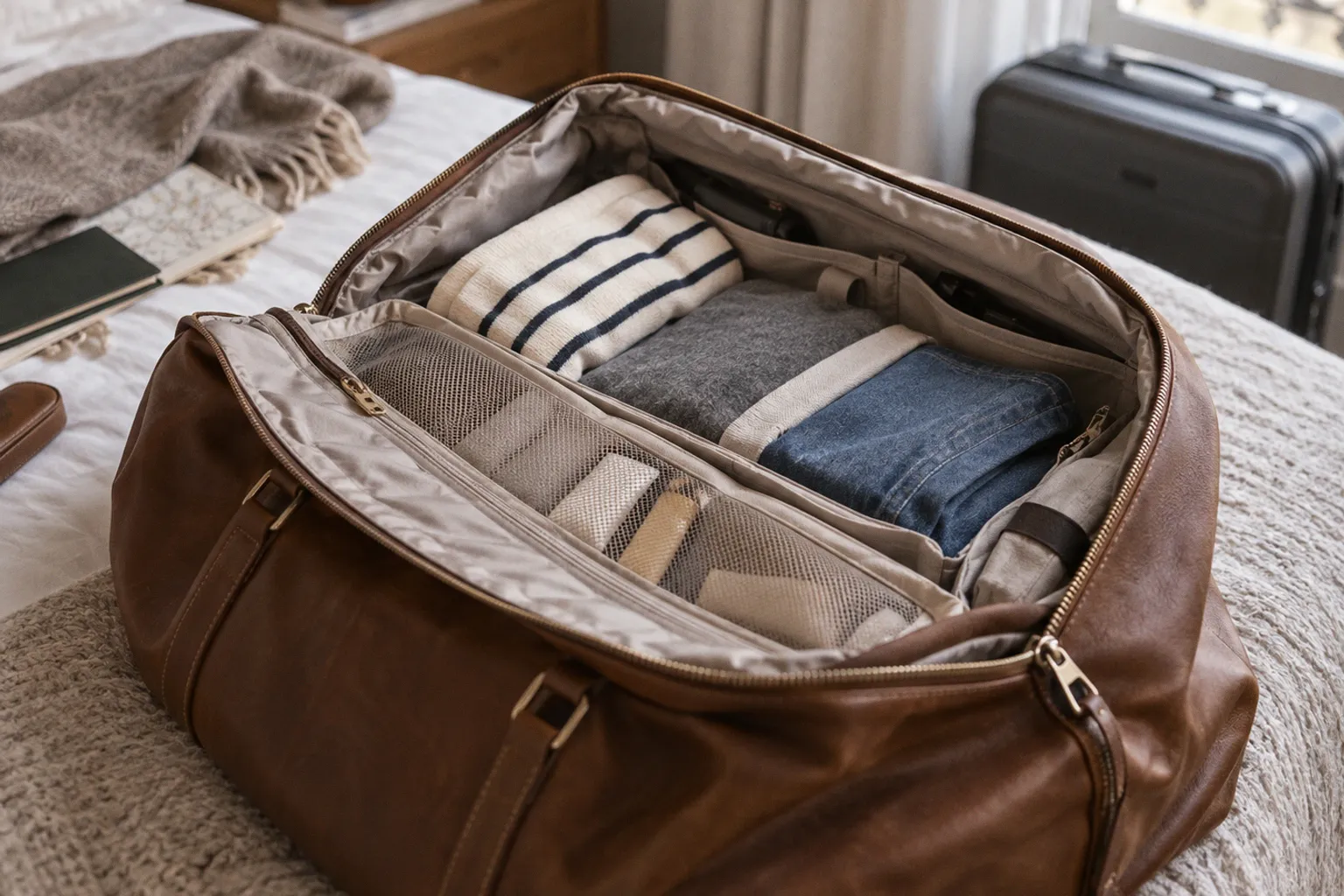 Le sac de voyage Quince : l'organisation d'une valise dans un format weekender