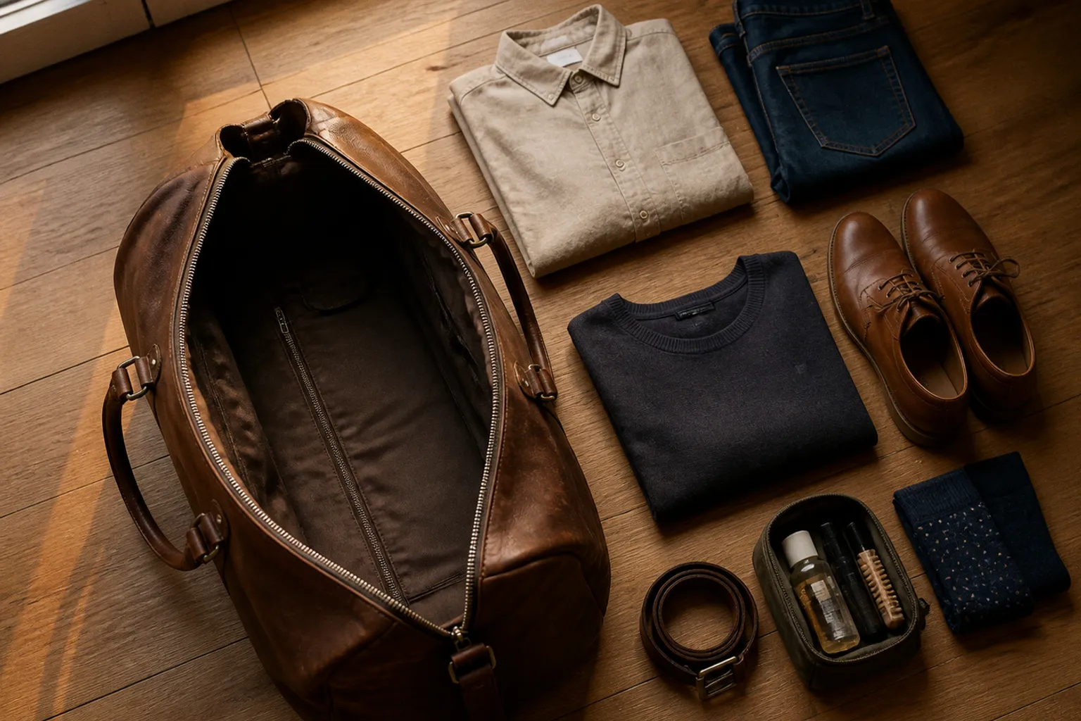 Sac de voyage en cuir cabine : quel litrage pour 3 jours ?