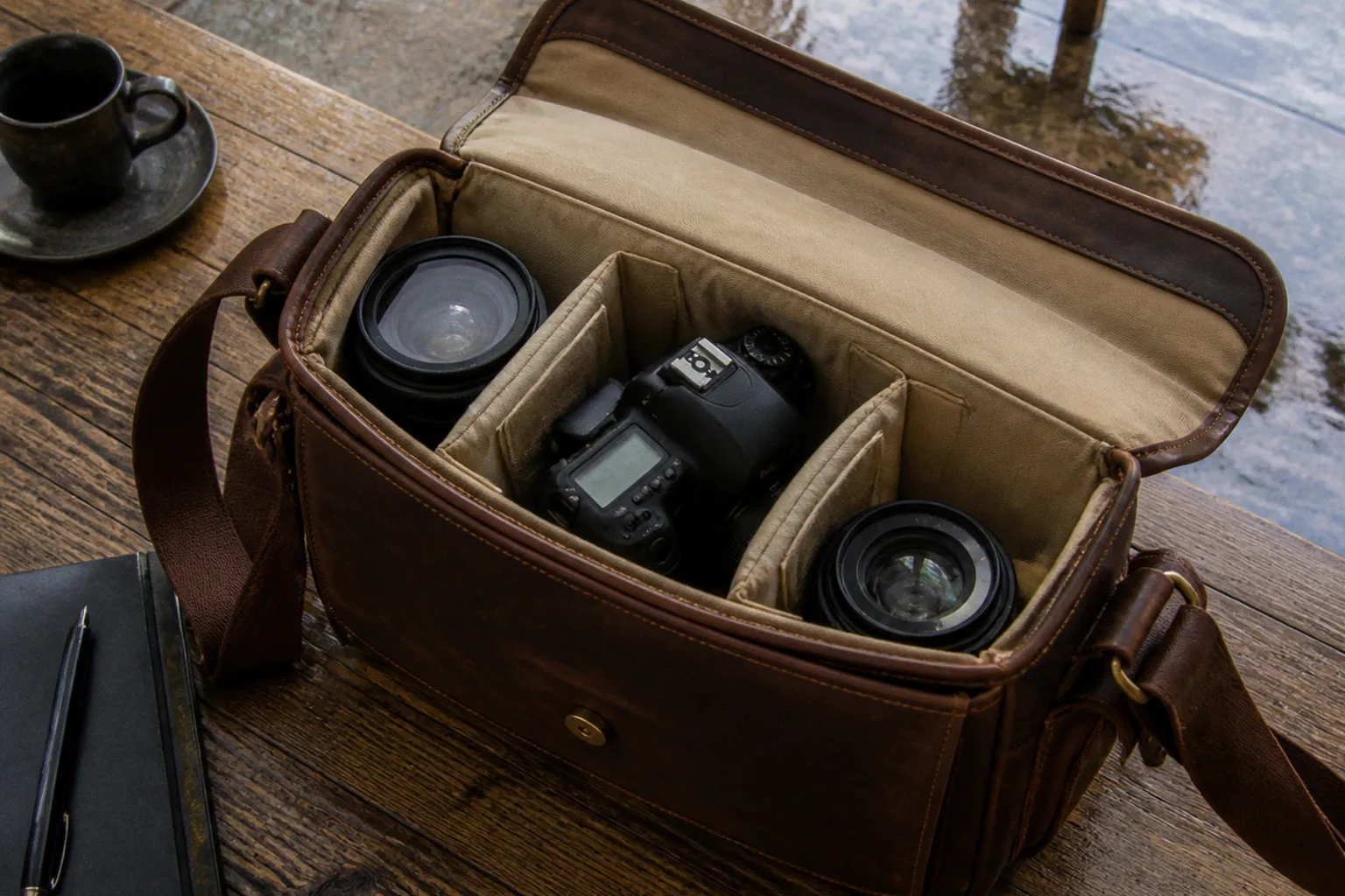Sac photo en cuir : l'impact des compartiments modulables