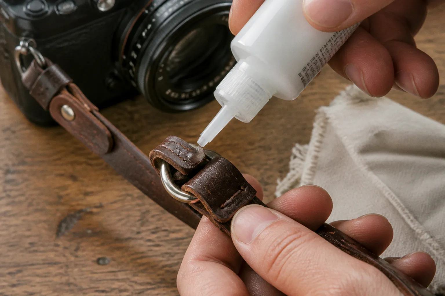 Sangle de sac photo en cuir qui grince : l'astuce express